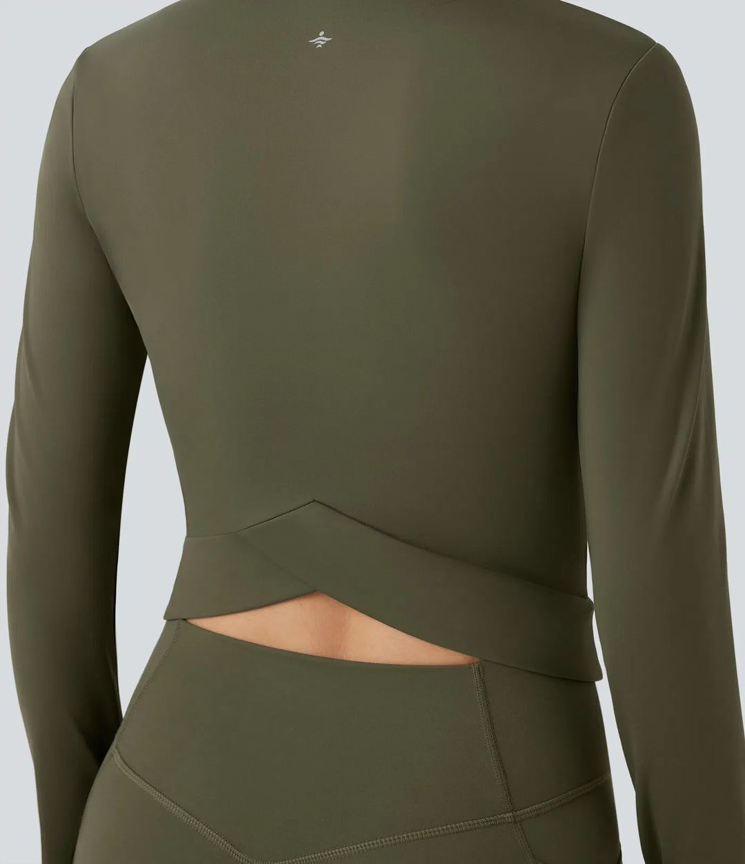 SoftlyZero mjuk plysch ståkrage långärmad tumhål crossover rygg yoga Jackets