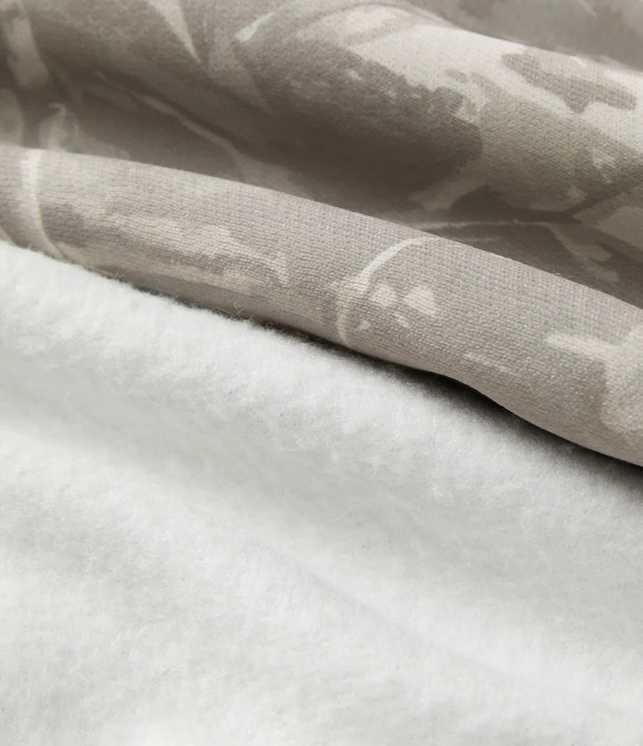 Medelhög midja raka ben mönstrad inner dragsko fleece vardaglig mjukisbyxor med fickor