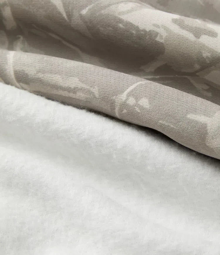 Medelhög midja raka ben mönstrad inner dragsko fleece vardaglig mjukisbyxor med fickor