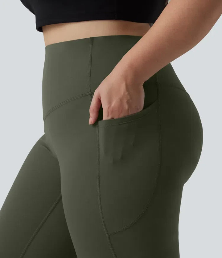 Halara UltraSculpt med hög midja, magkontroll och ficka formande träning leggings i plusstorlek