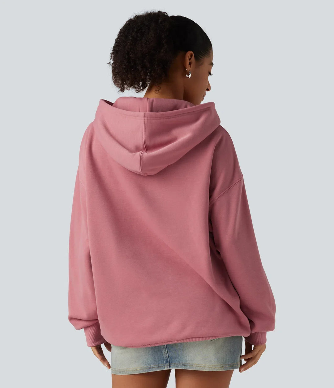 Med huva långärmad fleece vardaglig sweatshirt