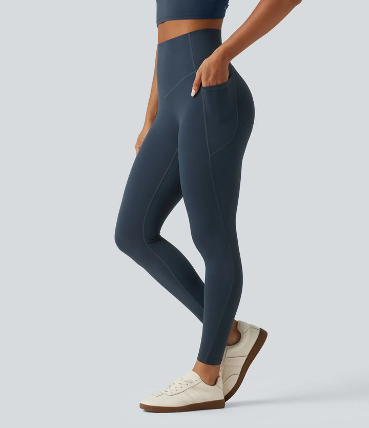 Lyckera UltraSculpt kurvig högmidjad magkontroll formande yogaleggings med fickor