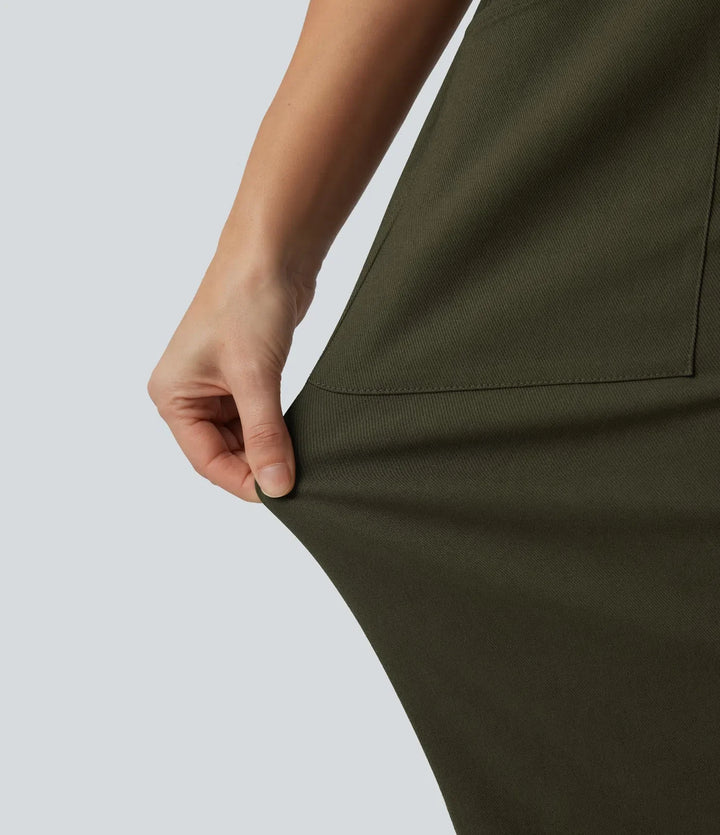 Kortärmad vardaglig jumpsuit med fickor