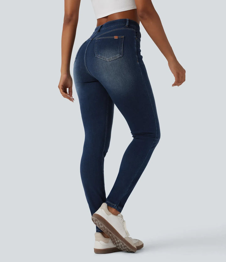 Lyckera Flex högmidjad vardaglig skinny jeans med fickor