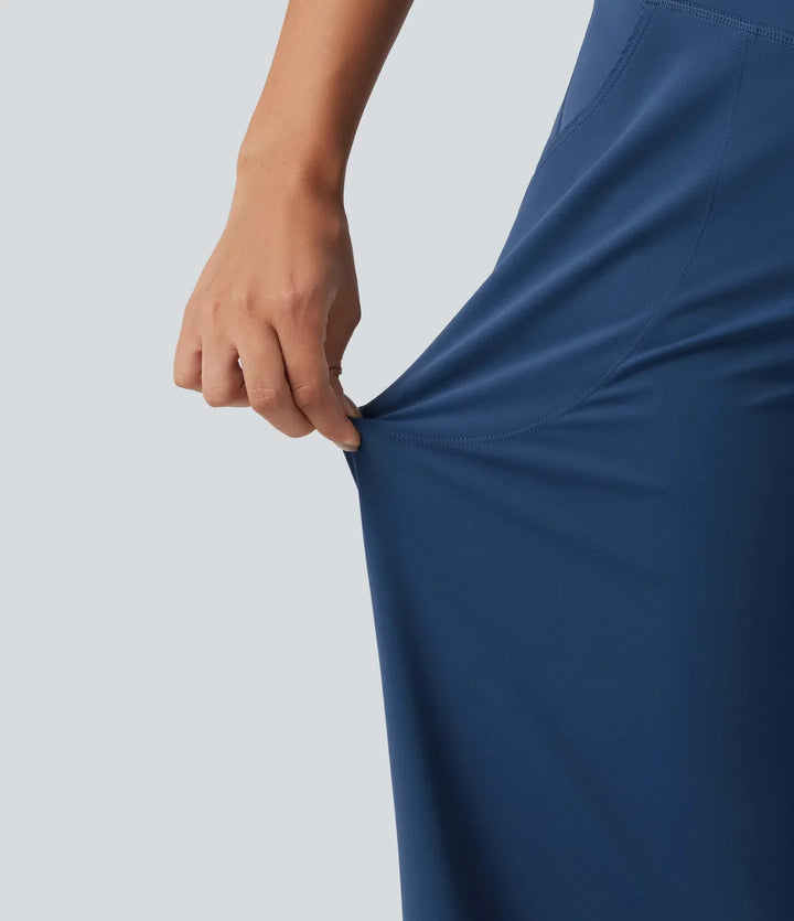 Halara UltraSculpt med hög midja omlott raka ben yogabyxor med fickor
