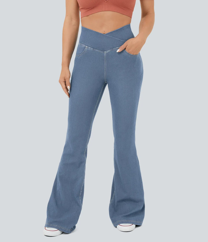 Lyckera Flex högmidjad crossover ficka InstantCool tvättad vardagsjeans