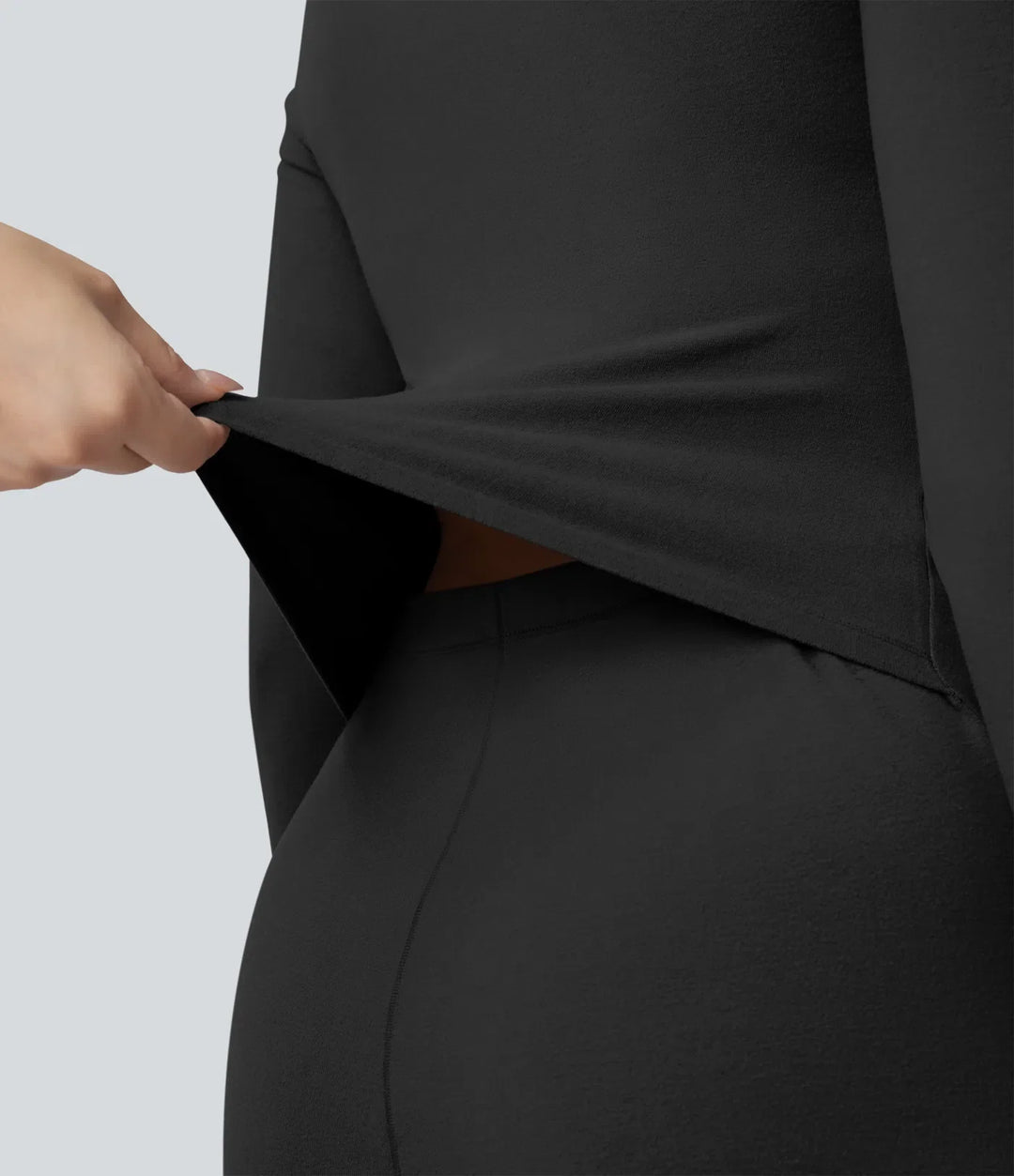 Lyckera HeatCore V-ringad långärmad tumhål skinny vardaglig värmande jumpsuit-Easy Peezy