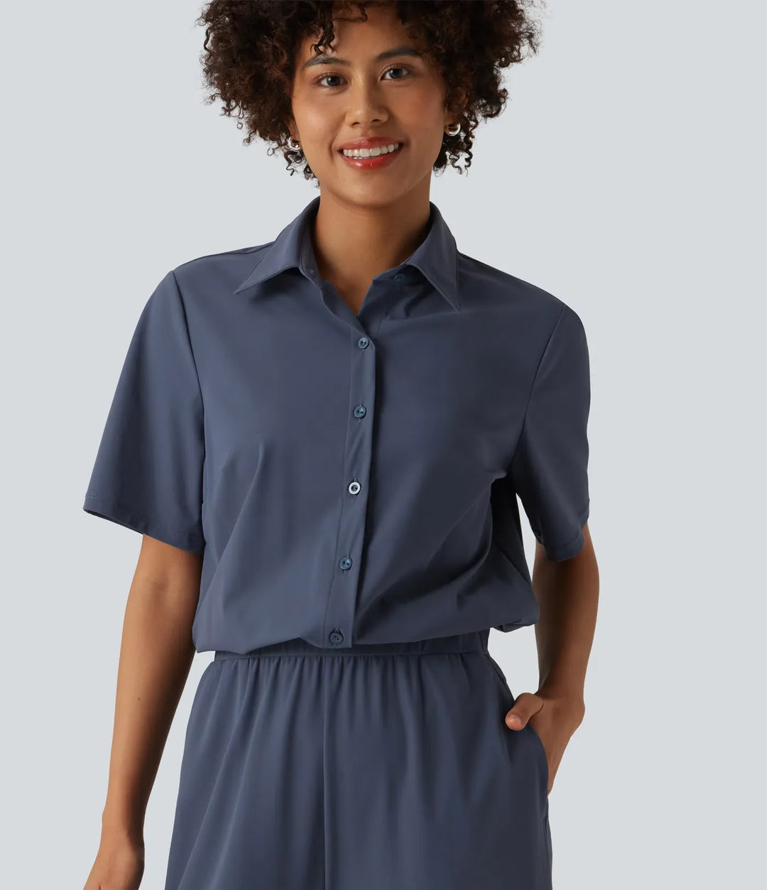 Kortärmad arbetsjumpsuit med fickor-easy Peezy edition