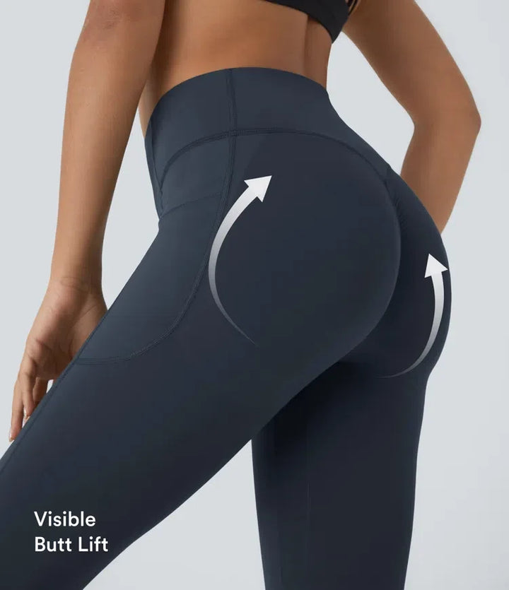 Lyckera UltraSculpt högmidjad scrunch med rumplyft magkontroll ficka formande capri träningsleggings