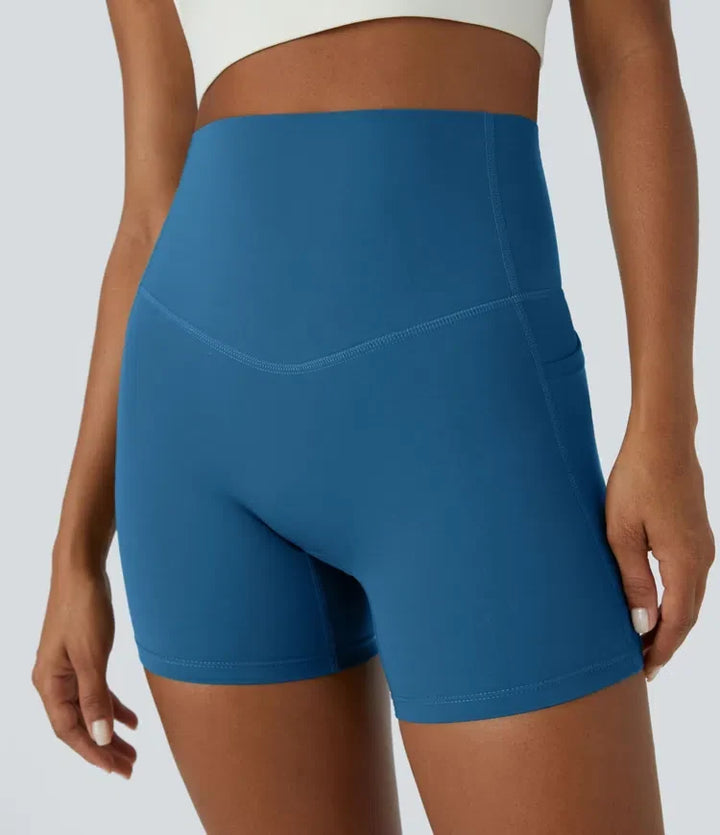 Lyckera UltraSculpt högmidjad magkontroll sidoficka formande träning bikershorts 5&