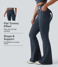 Halara UltraSculpt med hög midja scrunch-effekt rumplyftande magkontroll formande yoga utsvängd leggings med fickor