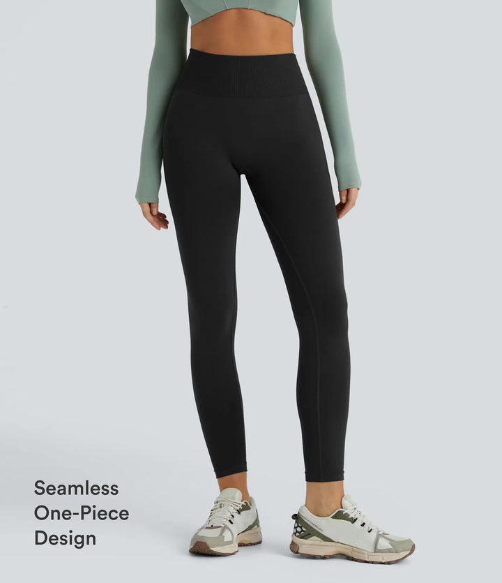 OneForm sömlös flow medelhög midja magkontroll rumplyftande yogaleggings