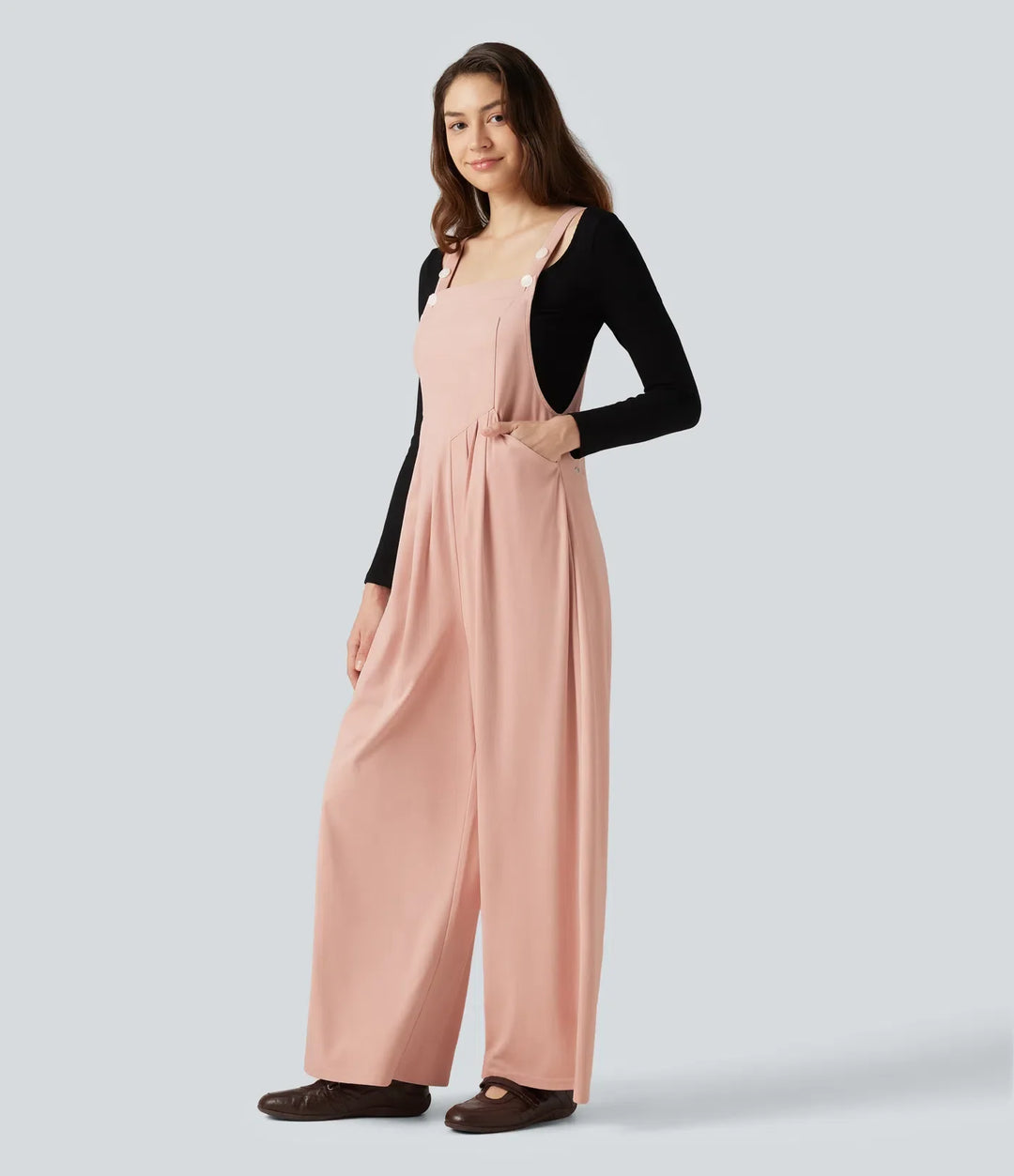 Mocka vardaglig overall med fickor
