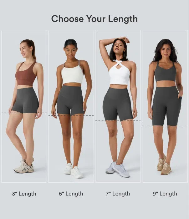 Lyckera UltraSculpt högmidjad magkontroll ficka formande träning bikershorts 9&