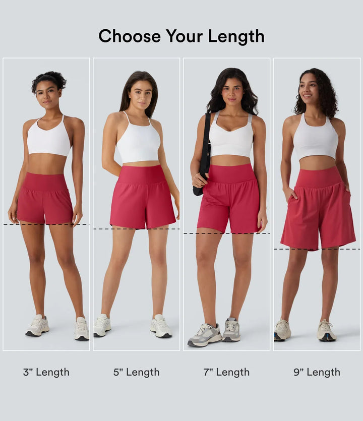 SoftlyZero Airy med extra hög midja 2-i-1 InstantCool yogashorts med fickor