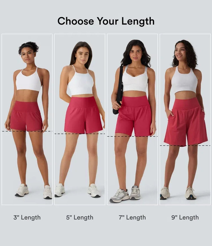 SoftlyZero Airy med extra hög midja 2-i-1 InstantCool yogashorts med fickor