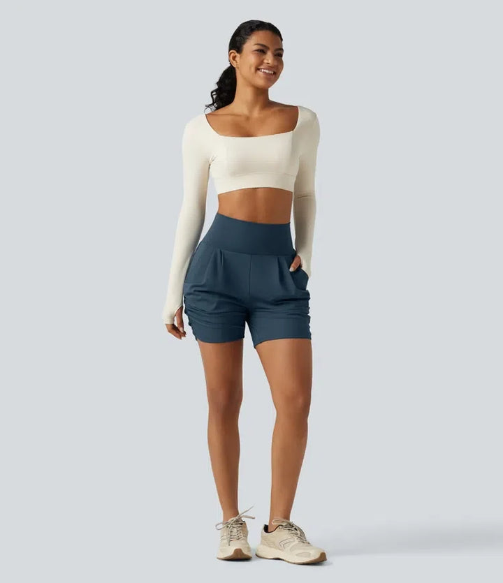 SoftlyZero Airy med hög midja rynklad InstantCool yogashorts 5&