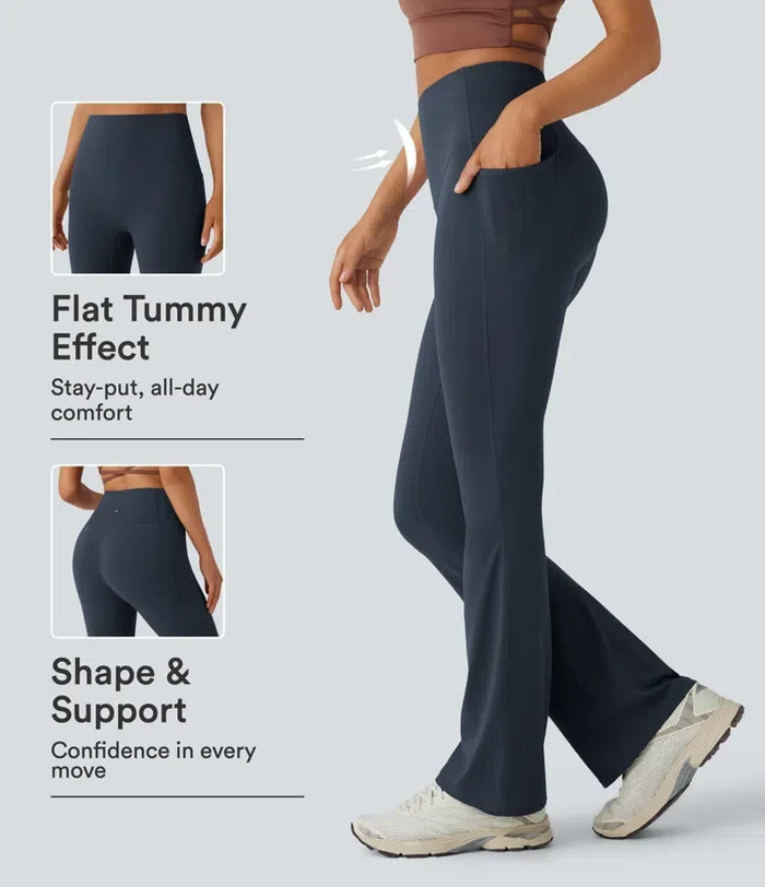 Lyckera UltraSculpt högmidjad magkontroll ficka formande yoga bootcut leggings