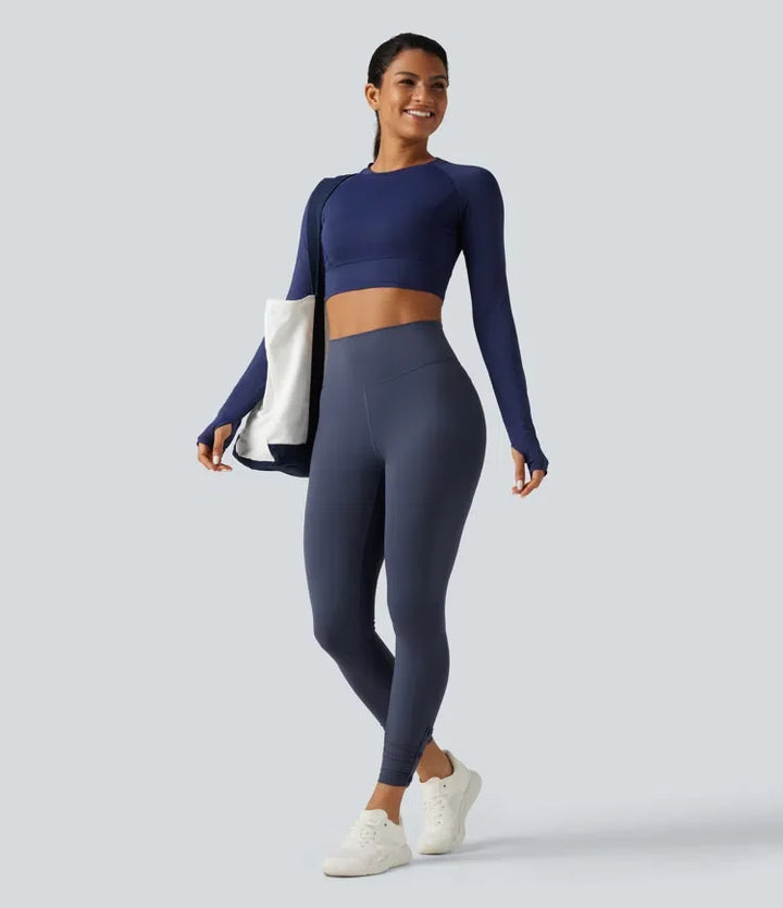 Halara UltraSculpt med hög midja rynklad yogaleggings
