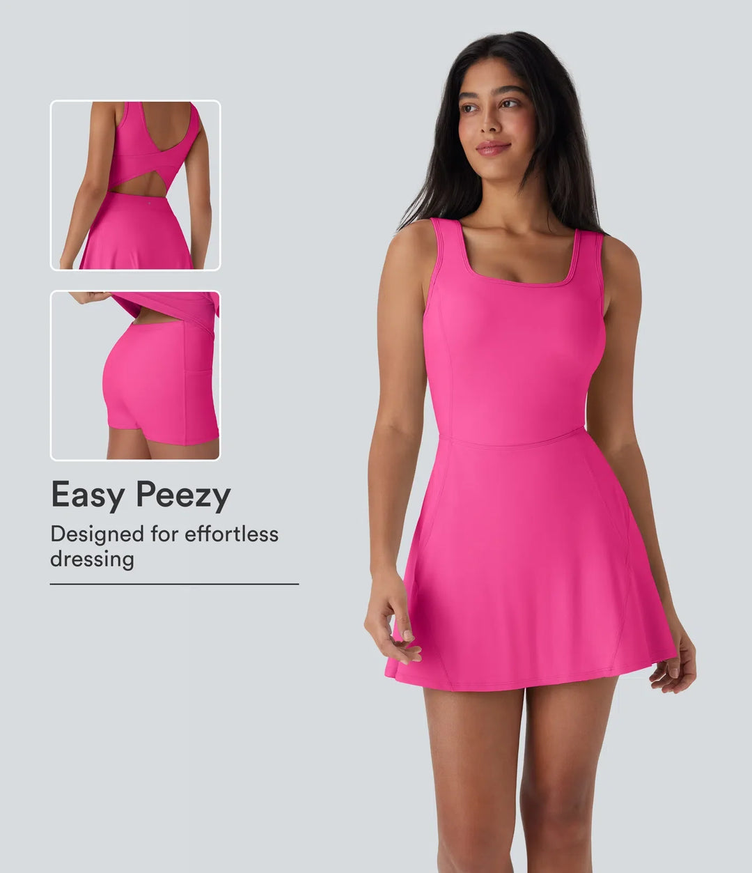 SoftlyZero Airy U-ringning 2-i-1 ficka mini InstantCool dans träningsklänning – Easy Peezy