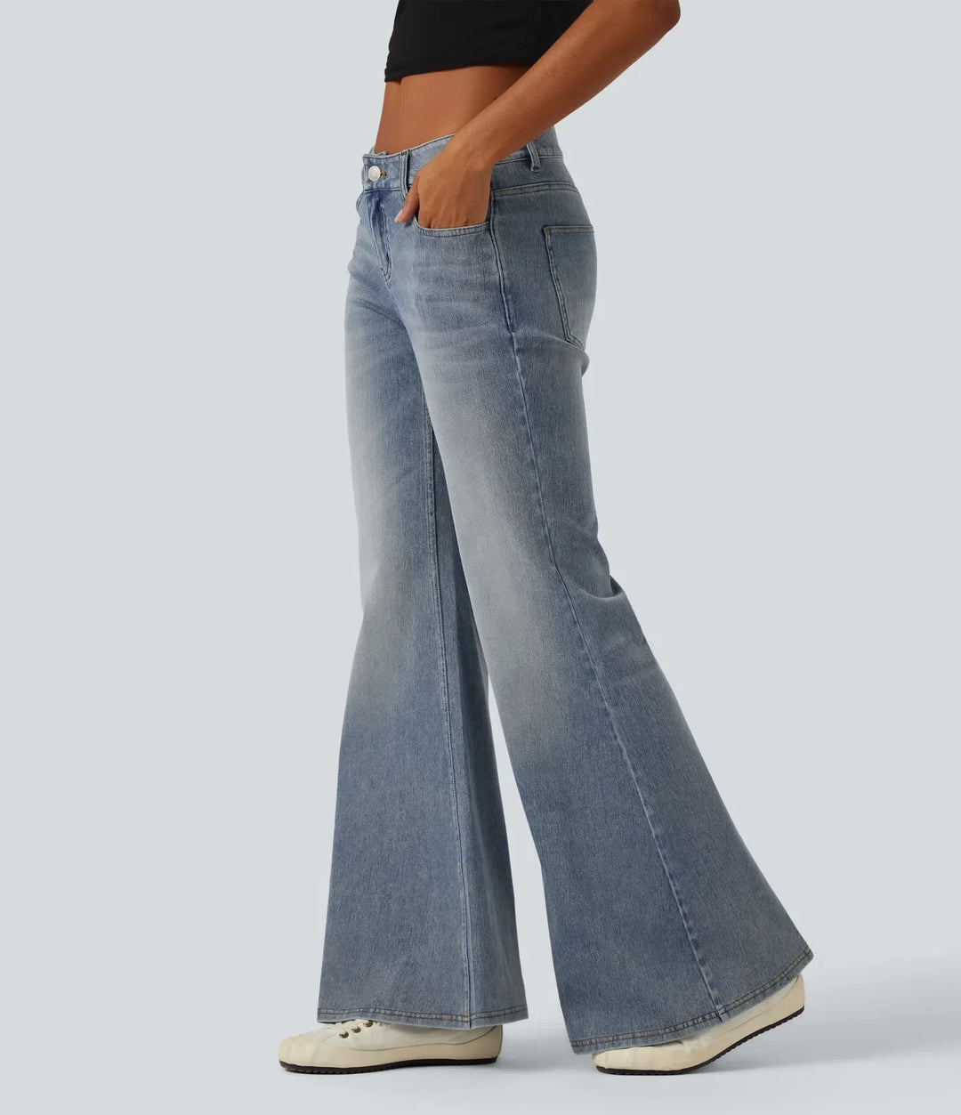 Lyckera Flex låg midja utsvängd vardagsjeans med fickor