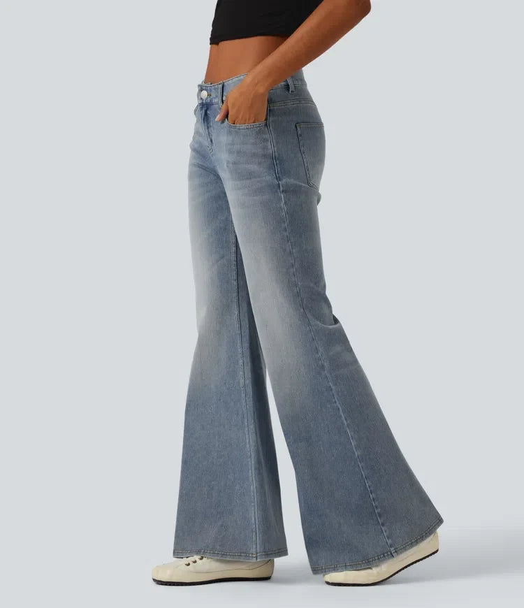 Lyckera Flex låg midja utsvängd vardagsjeans med fickor