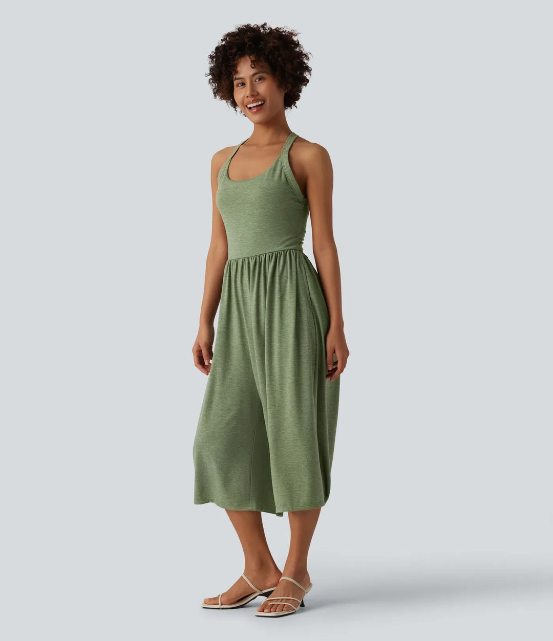 Vida ben capri vardaglig jumpsuit med fickor-Easy Peezy Edition