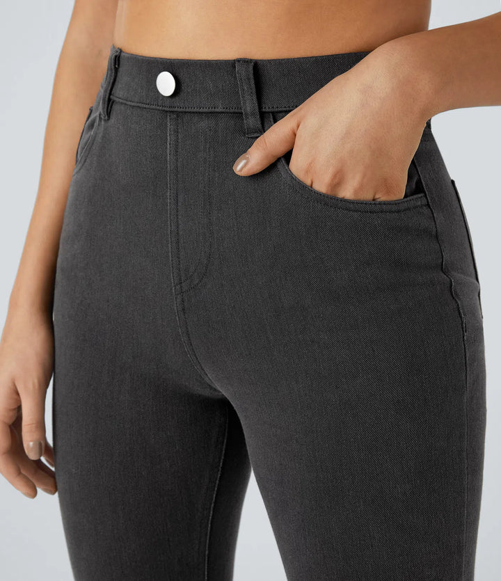 Lyckera Flex högmidjad fickor denim arbete leggings