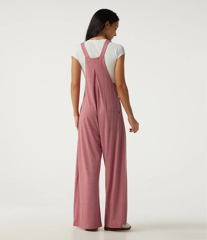 Melerad vardaglig overall med fickor