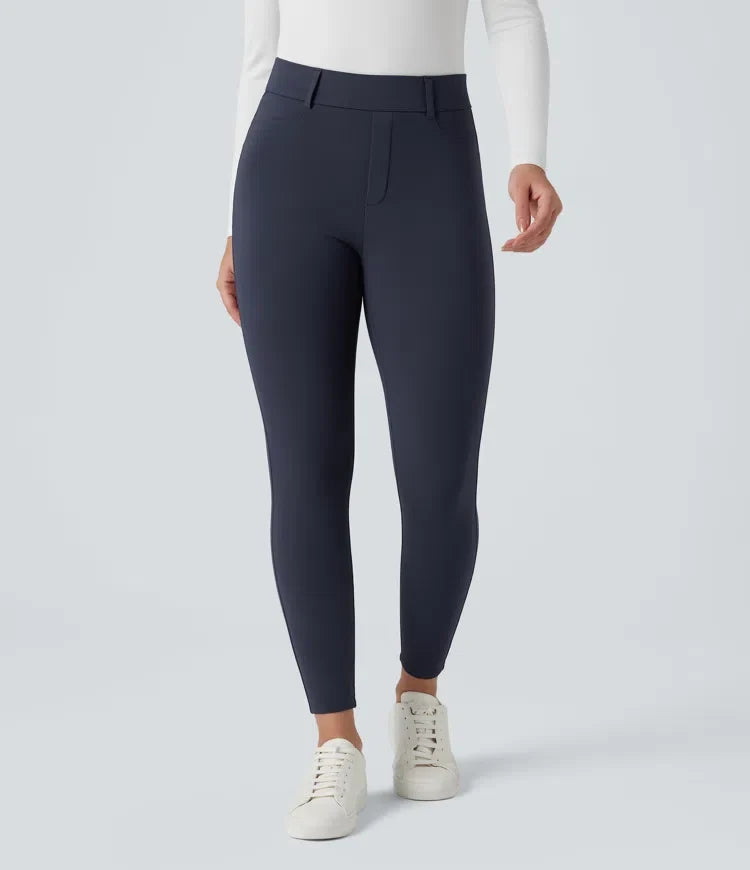 SoftlyZero Plush termisk med hög midja för vardag 7/8 leggings med fickor