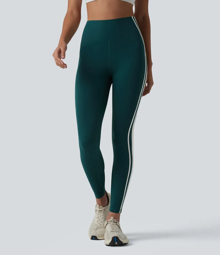 Lyckera UltraSculpt högmidjad magkontroll sida randig yoga 7/8 leggings