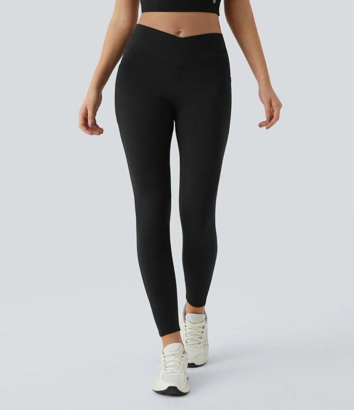Patitoff 2.0 djurhår tålig högmidjad crossover sidoficka yogaleggings
