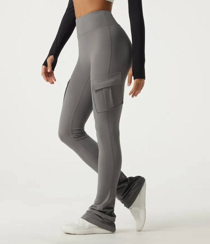 Lyckera UltraSculpt högmidjad bootcut lagerliknande yogaleggings med fickor
