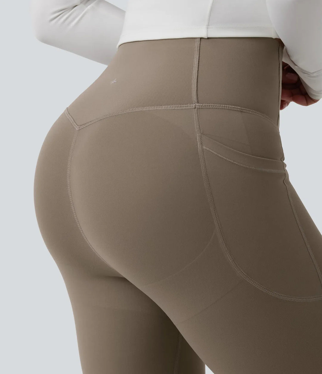 Halara UltraSculpt med hög midja rumplyftande magkontroll piratbyxor formande träningsleggings med fickor