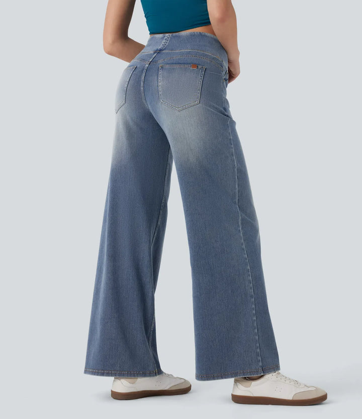 Halara Flex med medelhög midja magkontroll för vardag baggy jeans med fickor