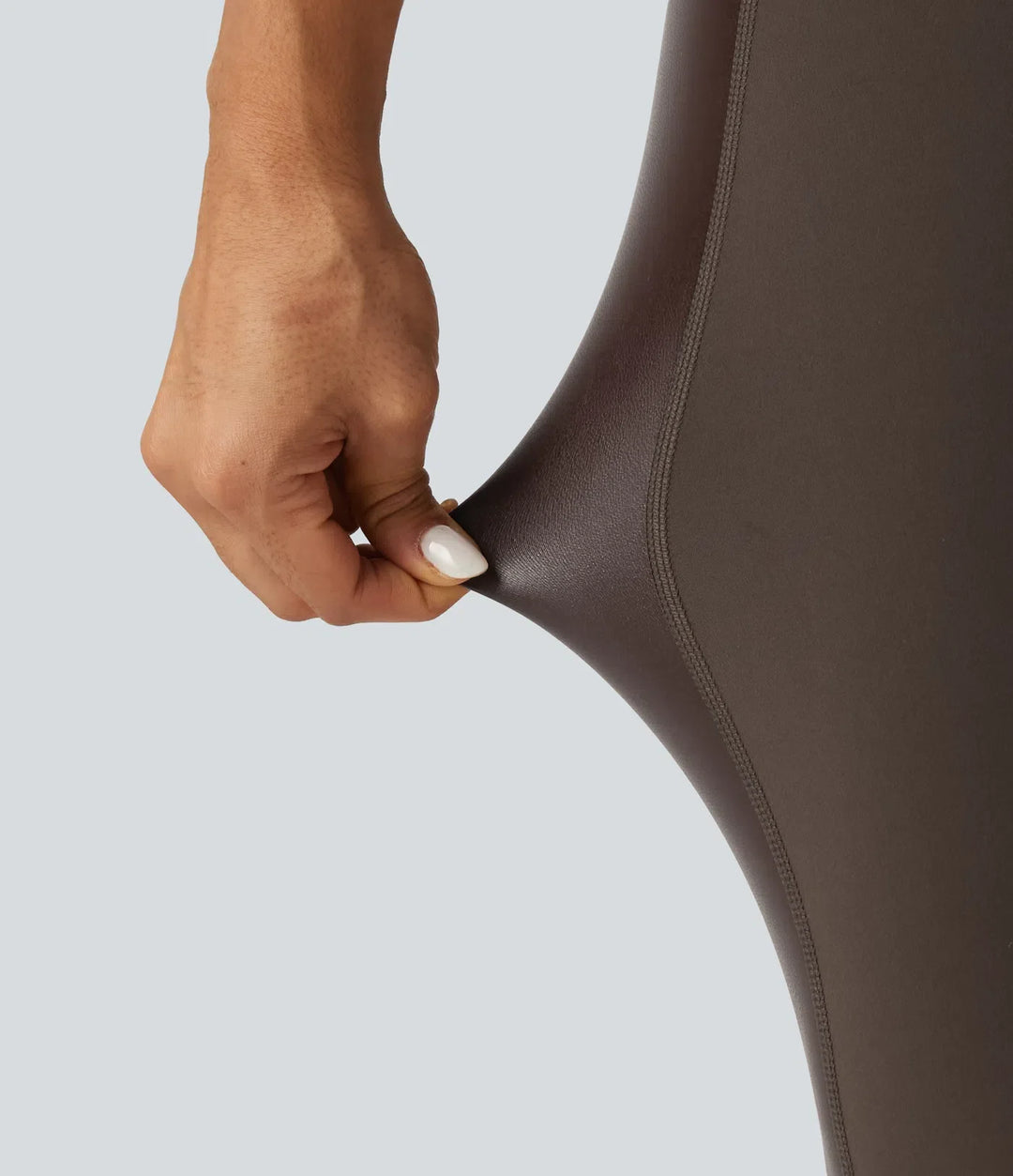 Halara UltraSculpt med hög midja stretchig PU magkontroll yogaleggings med ficka