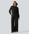 Långärmad raka ben arbetsskjorta jumpsuit med fickor-Easy Peezy Edition