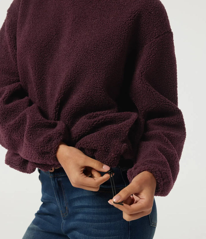Med huva långärmad fleece vardaglig sweatshirt med fickor