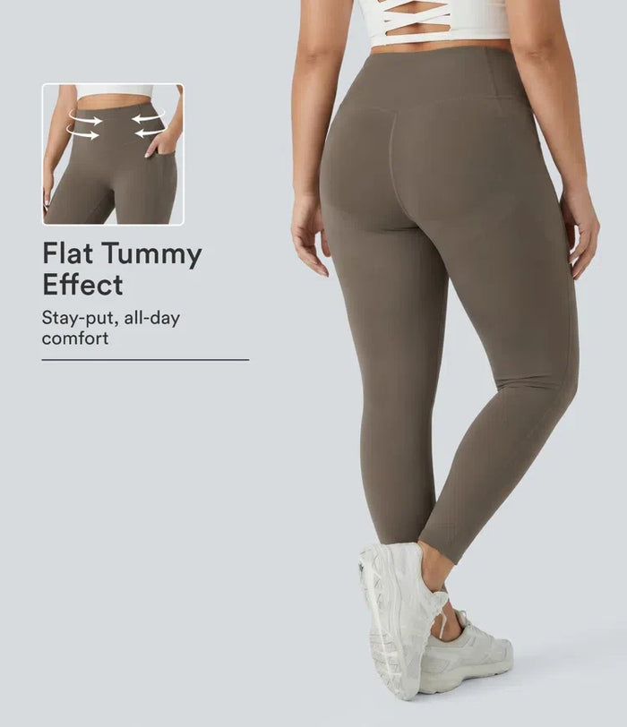 Plusstorlek Halara UltraSculpt med hög midja rumplyftande magkontroll formande träningsleggings med fickor
