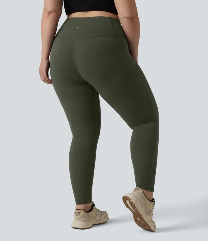 Halara UltraSculpt med hög midja, magkontroll och ficka formande träning leggings i plusstorlek