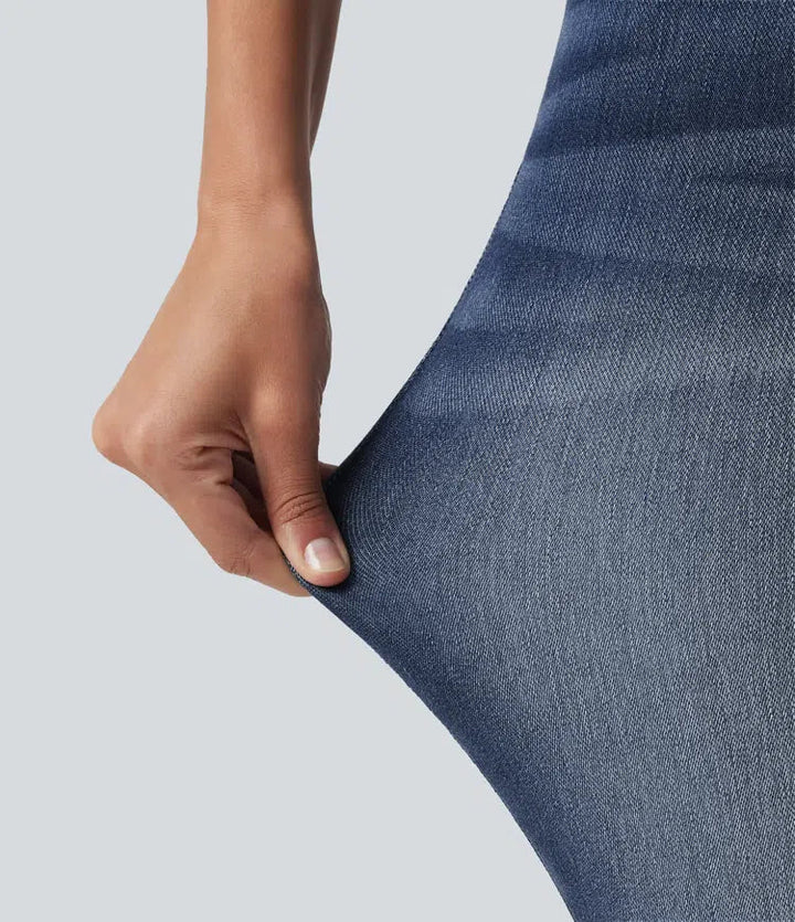 Halara Flex med medelhög midja smal vardagsjeans med fickor