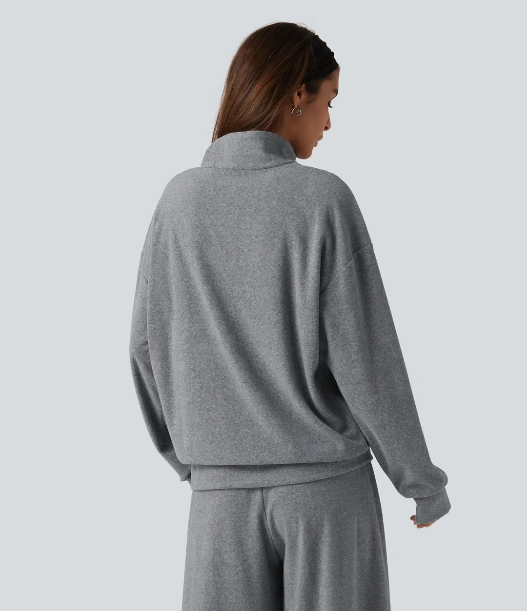 Ståkrage långärmad vardaglig sweatshirt