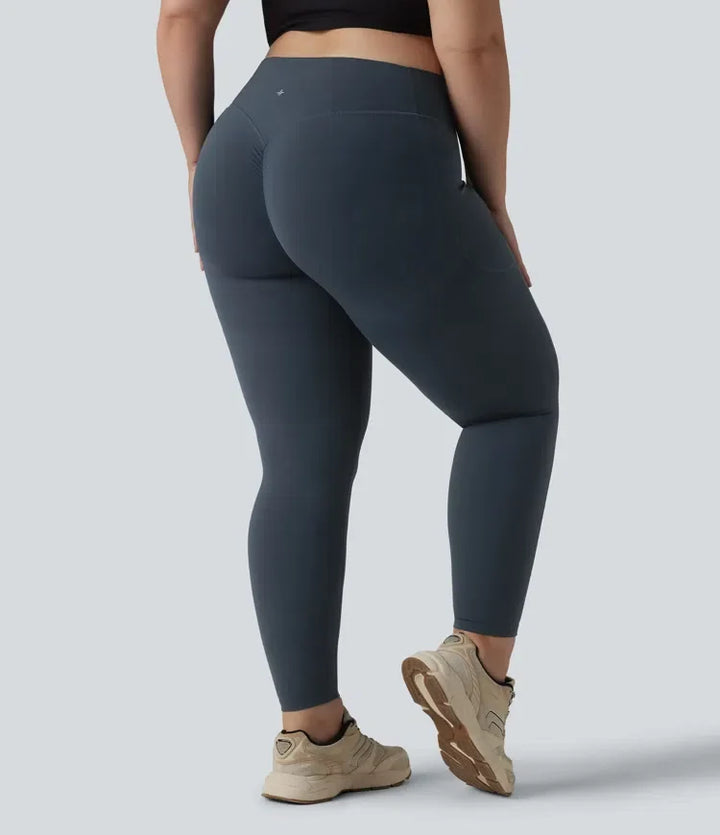 Halara UltraSculpt med hög midja scrunch-effekt rumplyftande magkontroll ficka formande träning leggings i plusstorlek