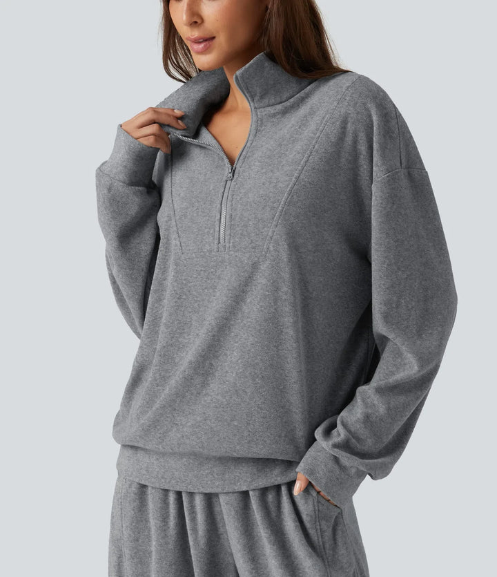 Ståkrage långärmad vardaglig sweatshirt