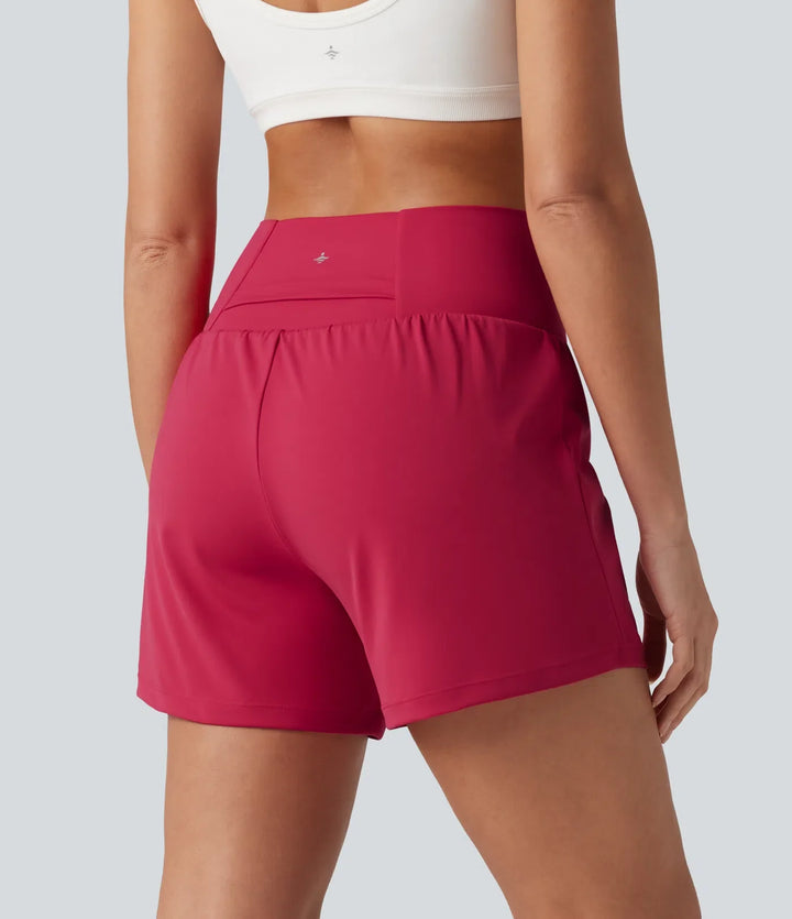 SoftlyZero luftig crossover högmidjad 2-i-1 InstantCool yoga shorts 5&