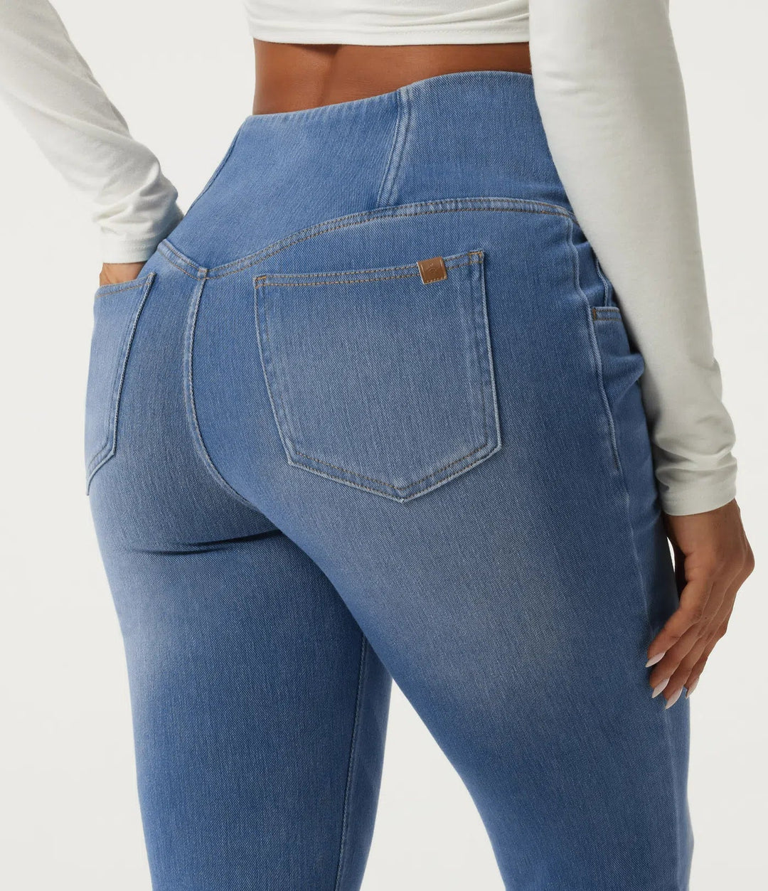 Lyckera Flex högmidjad magkontroll crossover skinny vardagsjeans med fickor