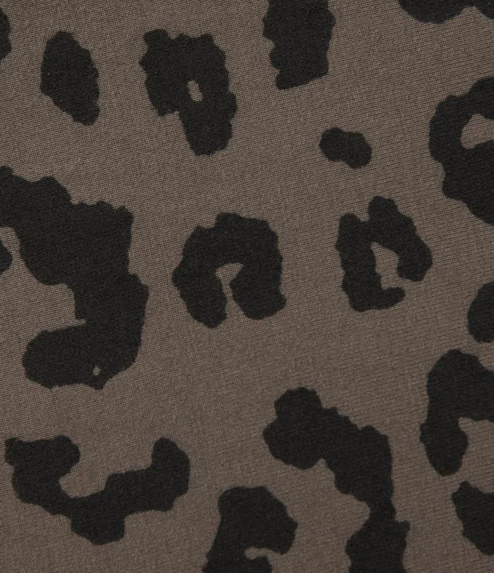 V-ringning kortärmad leopardmönstrad T-shirt för vardag