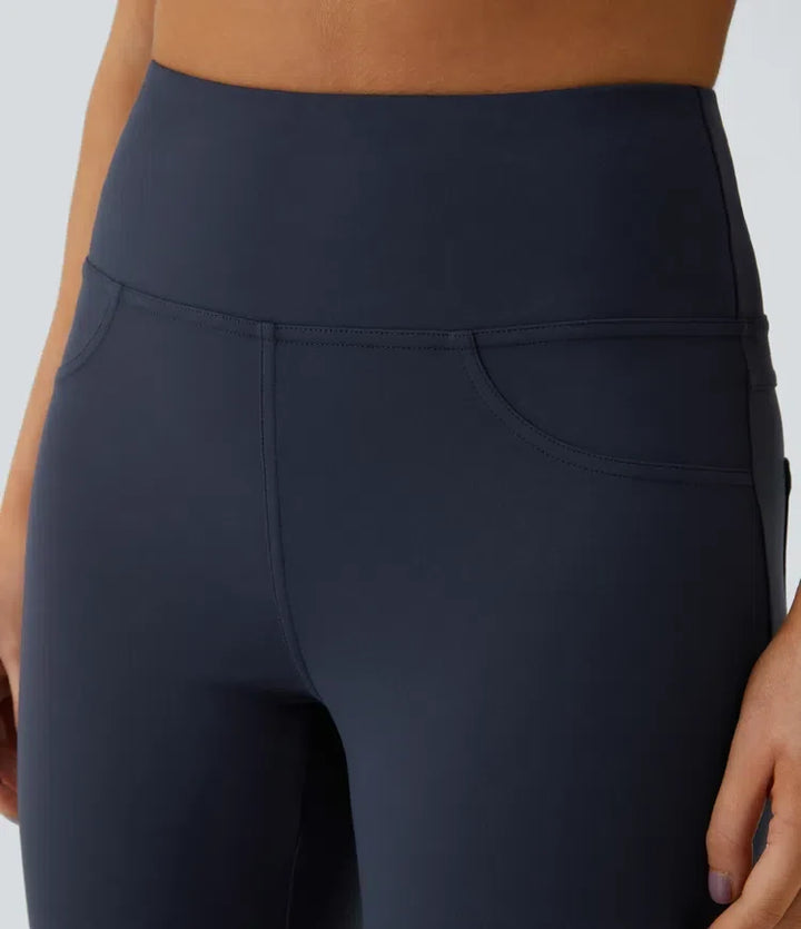 DayStretch med hög midja och ficka capri utsvängd yogaleggings