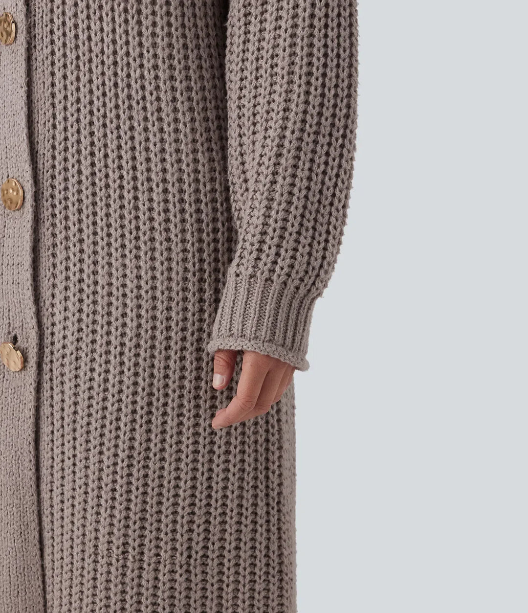 Knapp gylf vardaglig lång modell cardigan