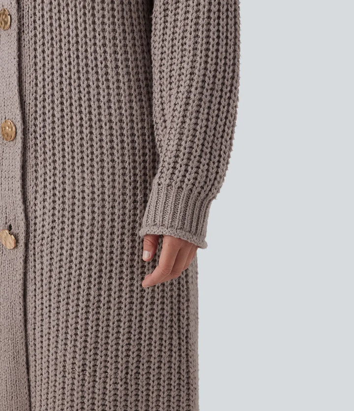 Knapp gylf vardaglig lång modell cardigan